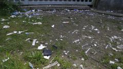 Zona entre el Campus Vida y la Avenida de Barcelona , donde acuden los toxic�manos a pincharse , llena de jeringuillas usadas .