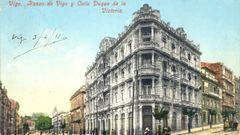 Postal antigua del desaparecido edificio Rubira en Vigo 