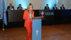 La presidenta del Celta, Mari�n Mouri�o, en la �ltima junta de accionistas del club.