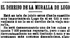 Un detalle de la cr�nica de 1905 en la que La Voz se hac�a eco de las disputas entre murallistas y antimurallistas
