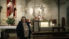 Rosa Mara Carrasco, en la iglesia de la parroquia de la calle Mayor de Vern