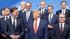 Trump, con lderes europeos en un foro previo a la cumbre de la OTAN en La Hayaenjunio del 2025.