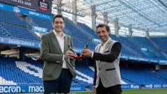 David Villasuso y Jos� Cabanas, tras la presentaci�n del acuerdo de patrocinio.