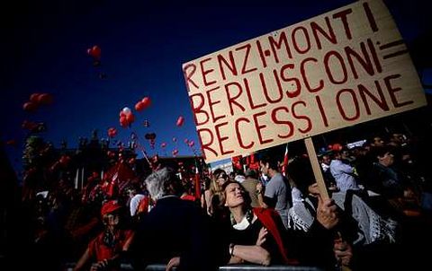 El mayor sindicato de Italia reuni� a decenas de miles de personas ayer en Roma. 