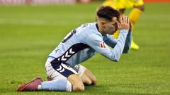 Bryan Zaragoza se lamenta por una ocasin fallada ante el Espanyol.