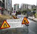 Las labores para instalar las tuber�as del gas comenzaron ayer. 