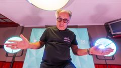 O contacontos Josito Porto actuou onte no Mes�n de Pulpo.