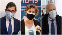 De izquierda a derecha, el ya exconsejero de Sanidad de Murcia, Manuel Villegas; la alcaldesa de Molina del Segura, Esther Clavero; y el consejero de Sanidad de Ceuta, Javier Guerrero.