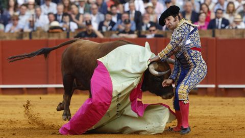 Morante de la Puebla sufri� una grave cogida en la plaza de la Maestranza en Sevilla