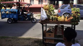 Una persona vende frutas y verduras este mi&eacute;rcoles en La Habana (Cuba).
