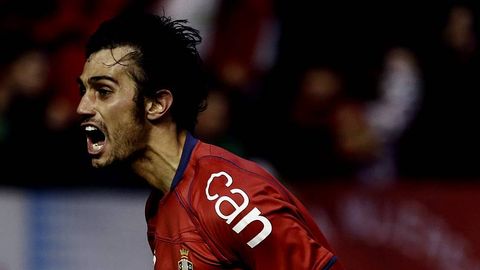 Arribas celebra el gol de Osasuna