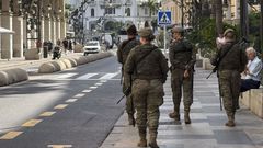 Militares desplegados en el centro de la ciudad de Ceuta un d�a antes de las elecciones en Marruecos. 