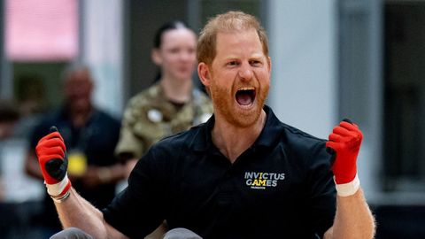 El pr&iacute;ncipe Harry, durante un partido de rugbi en los Juegos Invictus en Birmingham, durante su visita al Reino Unido