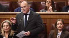 El secretario general del PP, Miguel Tellado, interviene en el Congreso de los Diputados.