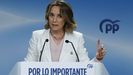 La vicesecretaria de regeneraci�n institucional del PP, Cuca Gamarra, ayer en la sede de G�nova.