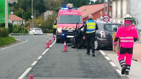 As qued el coche que sufri la colisin por parte de otro que iba en sentido contrario