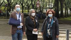 El concejal de Mobilidade, Gonzalo Mu��os, la subdelegada del Gobierno, Pilar L�pez-Rioboo, y la jefa provincial de la DGT, Victoria G�mez Dobarro, presentaron en el Campus Vida de Santiago los nuevos l�mites de velocidad