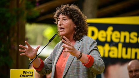 La n�mero dos de ERC en el Congreso, Teresa Jord�, en un mitin de su partido.