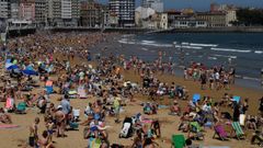 Vista de la playa de Gij�n, este fin de semana