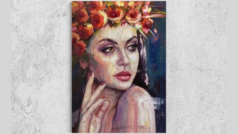 600�euros. Frank Elia. (Cuba, 1990). Inspiraci�n. Acr�lico lienzo.