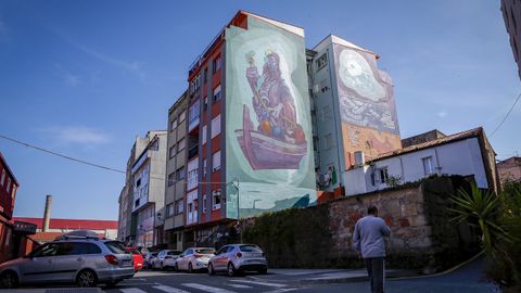 El mural de 24 metros realizado por el artista Novenoel est� en un edificio de Banda ao R�o