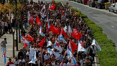 Los estudiantes salieron a la calle en A Coru�a.