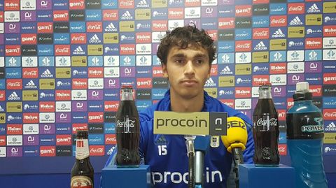 Lucas Torró durante la rueda de prensa de esta mañana