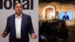 Oriol Junqueras y Carles Puigdemont, este martes.