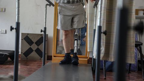 Sesin de rehabilitacin en un hospital de Gaza.