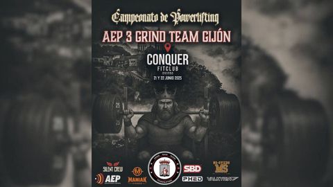 Cartel del primer torneo de powerlifting celebrado en Asturias