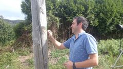 Juan Rivas realizando una de las obras de su proyecto �Pintura no lugar�