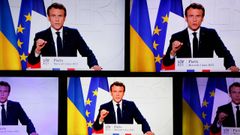 El presidente francs, Emmanuel Macron, durante una comparecencia desde el Elseo este jueves 