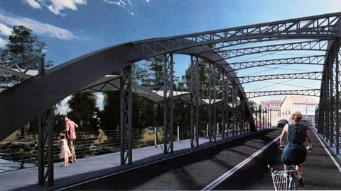 Recreaci�n virtual sobre el dise�o de la empresa Monsa, en el que se basar� el proyecto de construcci�n del nuevo puente de Monforte