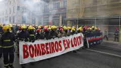 Imagen de las movilizaciones de los bomberos en el 2023