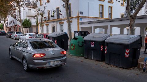 Vista del contenedor de basura en el que fue despositada la cabeza