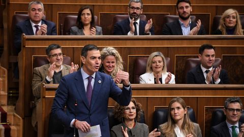 El presidente del Gobierno, Pedro Snchez, durante una sesin plenaria en el Congreso de los Diputados.