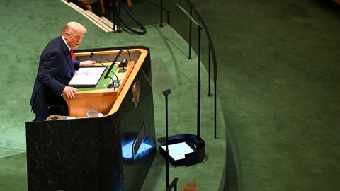 Trump, durante su intervencin en la Asamblea General de la ONU.