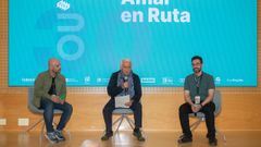 Presentacin del ciclo Amal en Ruta del OUFF, con el director tcnico Marcos Vzquez, Ghaleb Jaber Ibrahim y el director del festival scar Doviso.