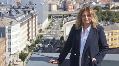 Marin Ferreiro, alcaldesa de Narn na terraza do Concello sobre a estrada de Castela. 