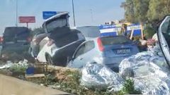 Imagen de uno de los v�deos que grab� un matrimonio carball�s de jubilados que atraves� la zona afectada por la dana en su autocaravana.