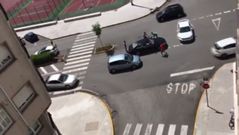 Una discusi�n de tr�fico llega a las manos en Boiro