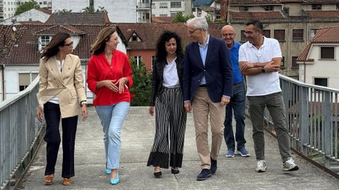 Los representantes del PP, en la rueda de prensa de ayer en Monforte