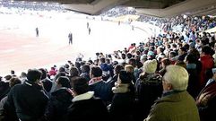 Celtistas en una visita anterior a Anoeta.