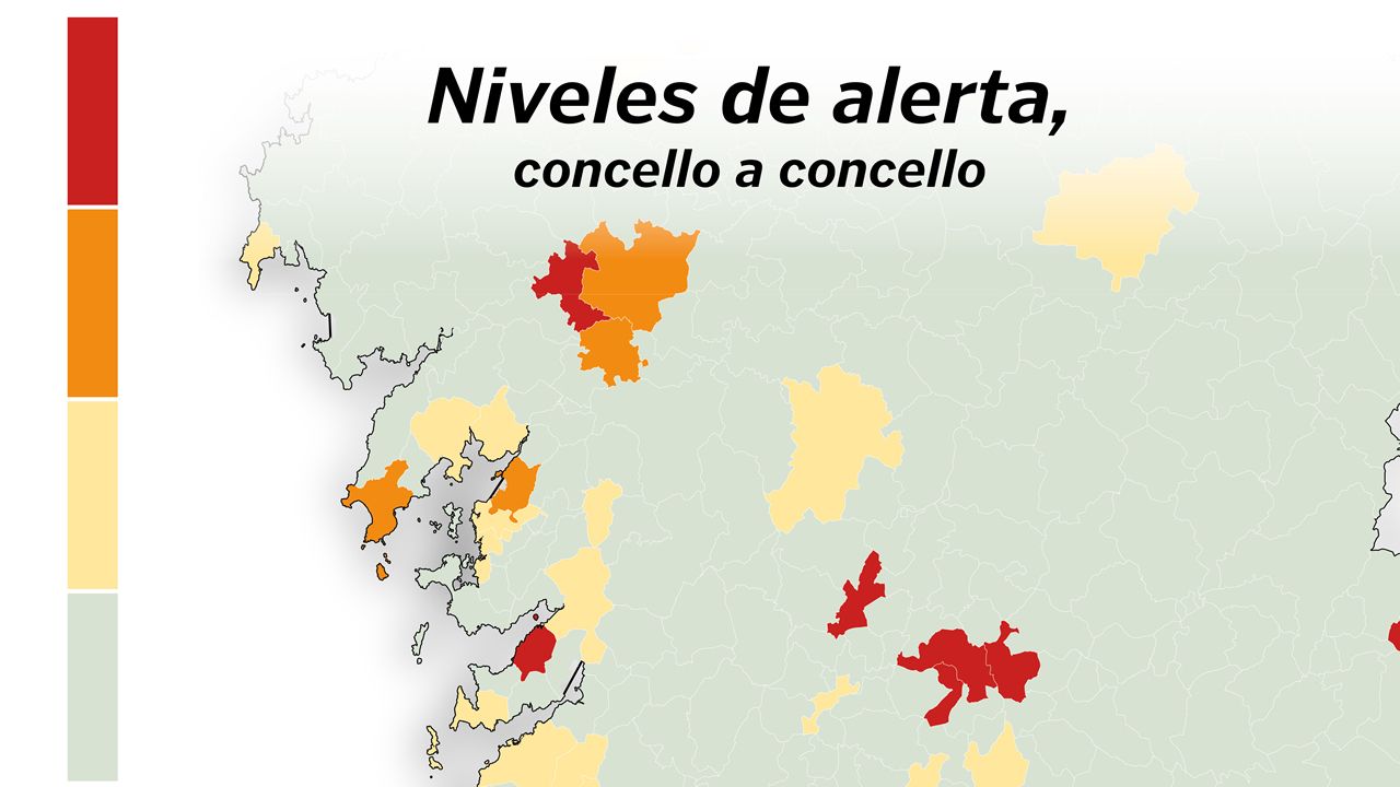 Estos son los mapas oficiales de la incidencia del coronavirus en Galicia
