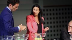 La presidenta del Pontevedra, durante el sorteo
