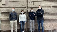 De izquierda a derecha, los investigadores de la Universidad de Oviedo Felipe Lomb�, Cristina Tom�s Zapico, Benjam�n Fern�ndez y Eduardo Iglesias.