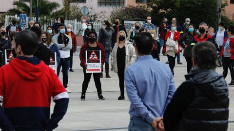 Muy concurrida estuvo la concentración en Burela de este jueves