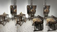 Elementos del estudio del pintor Fernando lvarez de Sotomayor, que la Fundacin Barri pone a disposicin de los escolares gallegos