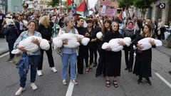 Protesta en Vigo contra los ataques del Ejrcito de Israel a las ciudades palestinas