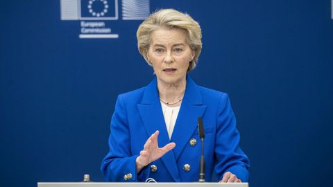 Ursula von der Leyen, durante su comparecencia en Bruselas